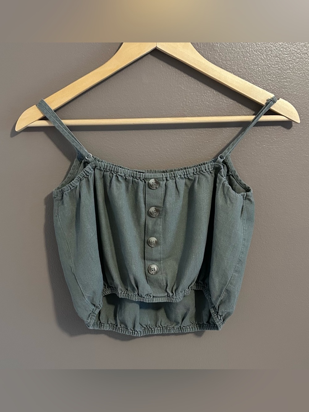 Joie Linen Blend Cropped Cami Coastal Resort Sage Green Small - Picture 2 of 7